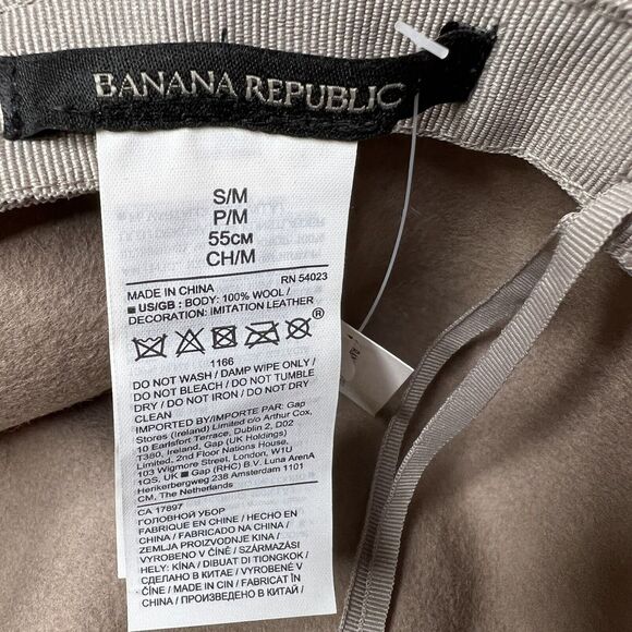 Banana Republic Beige Wool Fedora Hat S/M New‎